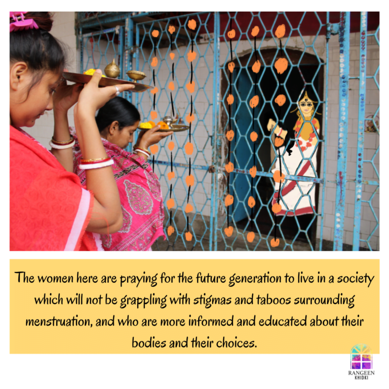 The women are here seen praying for a society that is educated and devoid of stigmas surrounding periods.